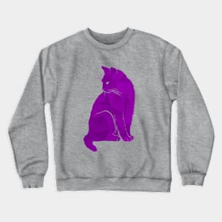 Purple Geometric Cat Crewneck Sweatshirt